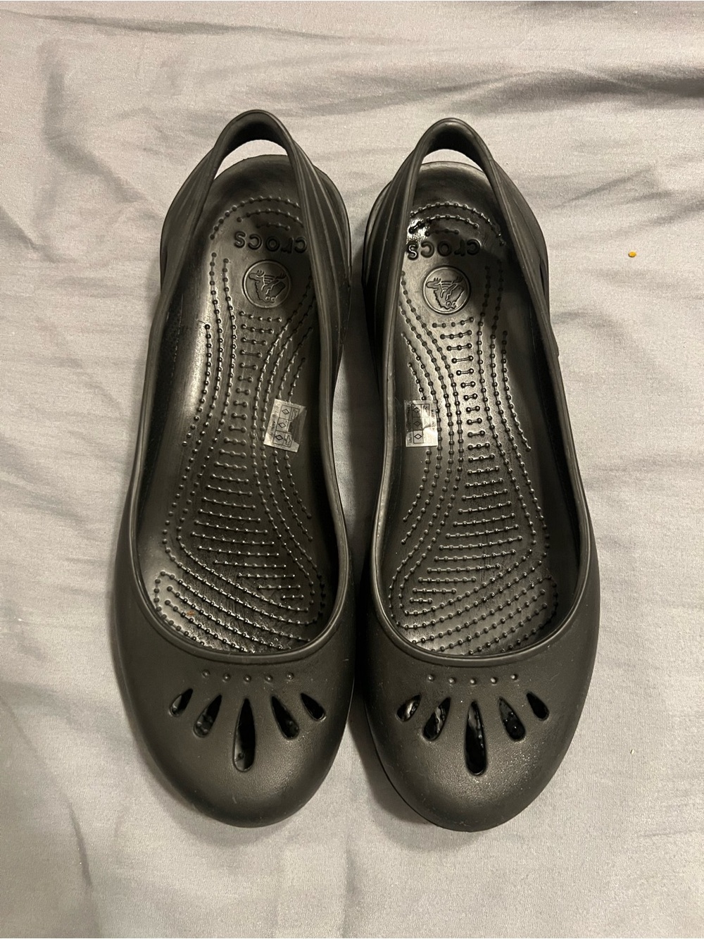 Crocs Thea Black Slingback Ballet Flats Size 10 NIB